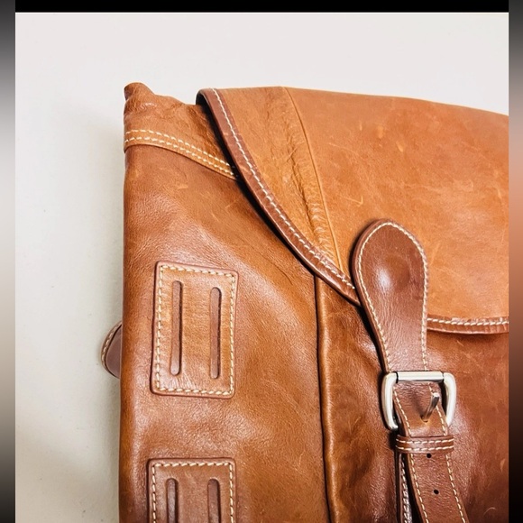 Leather Mercury Gate Barrington Collection Rucksack Backpack Brown Canvas Inside - Picture 11 of 16